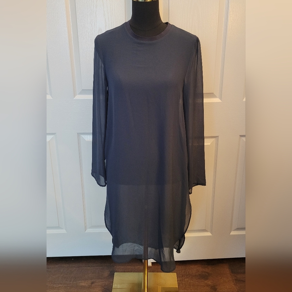 Zara Navy Tunic Top
